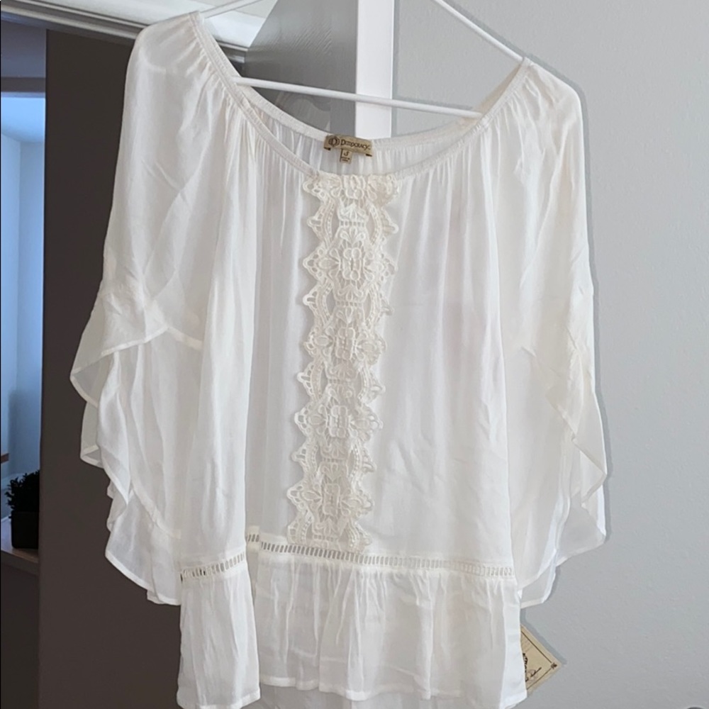 Democracy White off the shoulder top